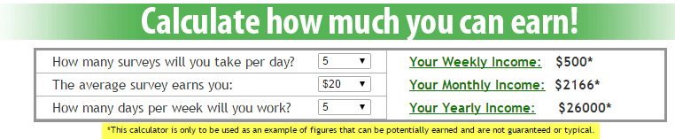 paid survey calculator